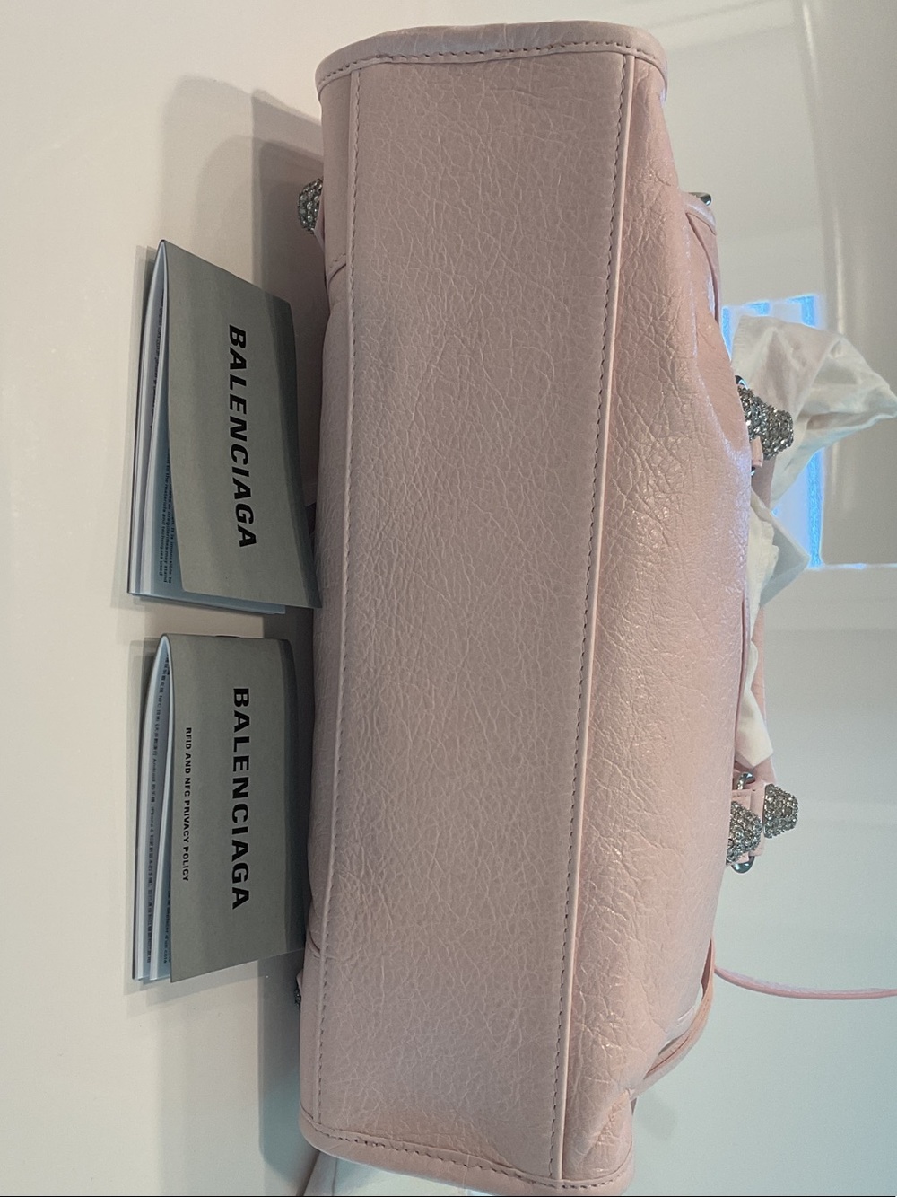 Balenciaga Mini City Bag in Pale Pink with Silver Hardware - Picture 6 of 11